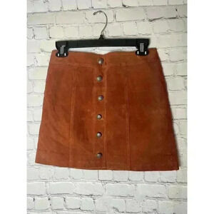Gianna Bini Brown Suede Mini Skirt Womens Size S Vintage Y2K